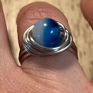 Handmade Silver Wired Ring Size 7.5